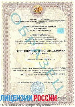 Образец сертификата соответствия аудитора №ST.RU.EXP.00005397-3 Чернушка Сертификат ISO/TS 16949